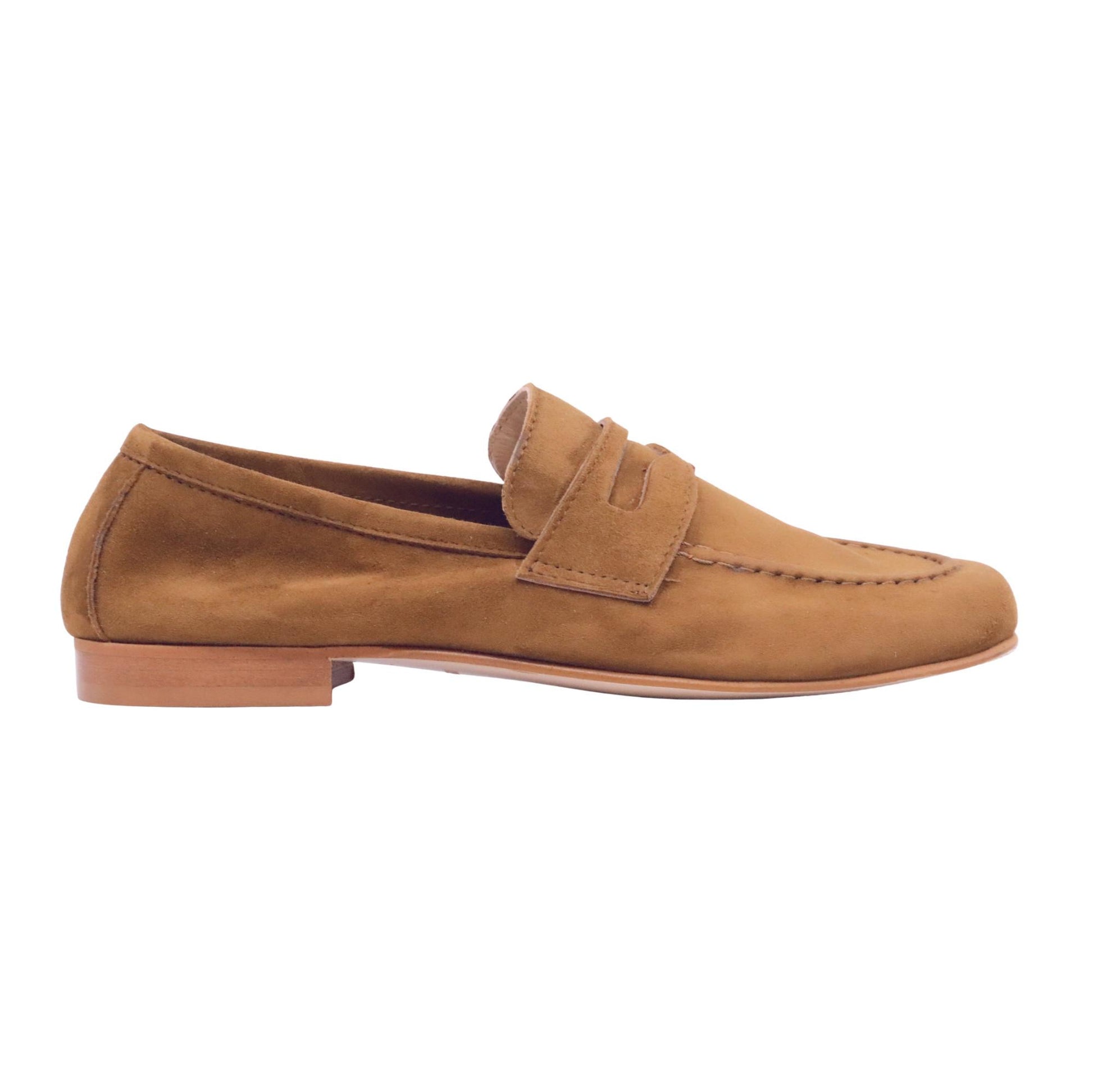 Jaffè 008 mocassino uomo in camoscio bronzo cuoio made in Italy elegante casual 