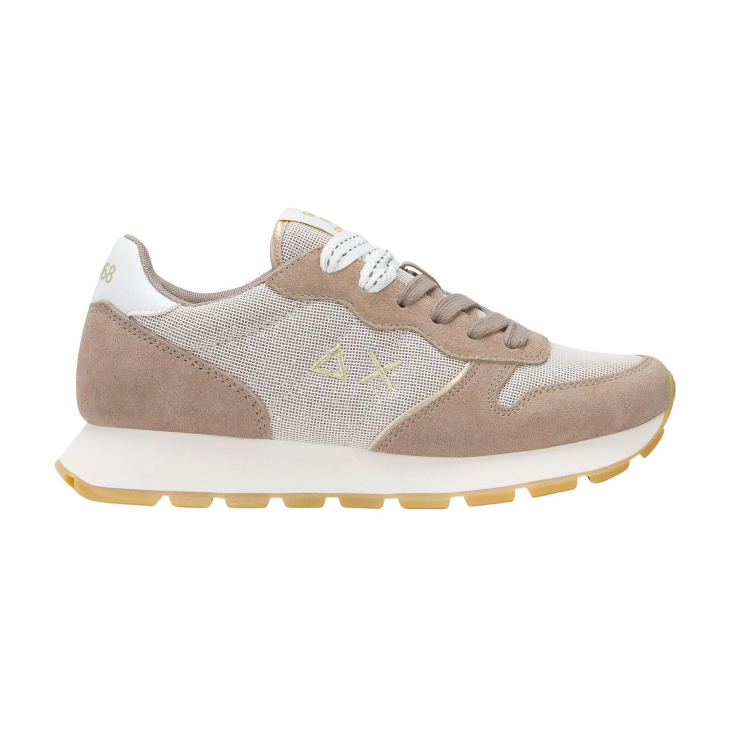 SUN68 Ally Glitter Z36203-98 sneaker donna in camoscio e lurex grigio stone 
