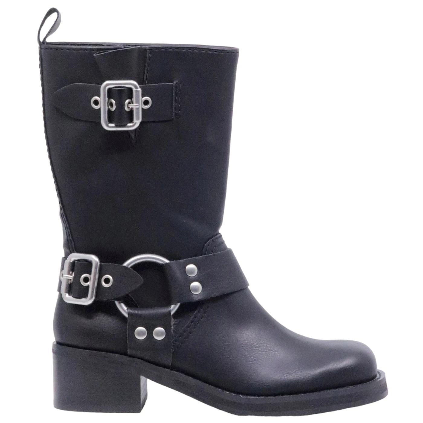 Steve Madden En-Route stivaletto donna in similpelle di coloe nero 
