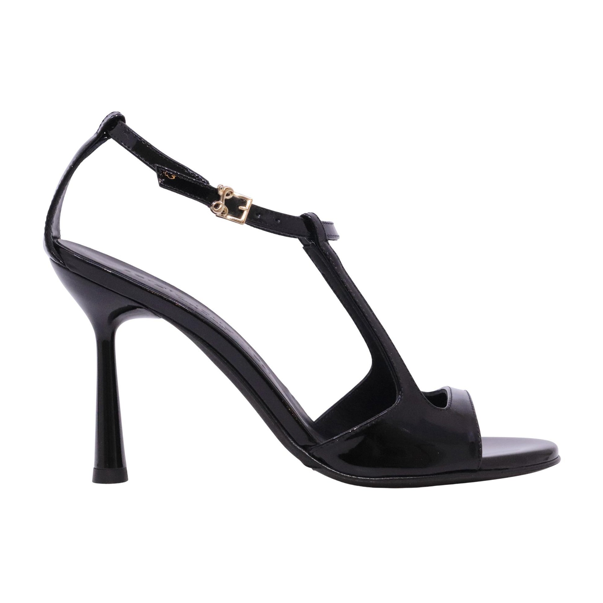 Sergio Levantesi Stella6 sandalo donna in vernice nera con tacco 