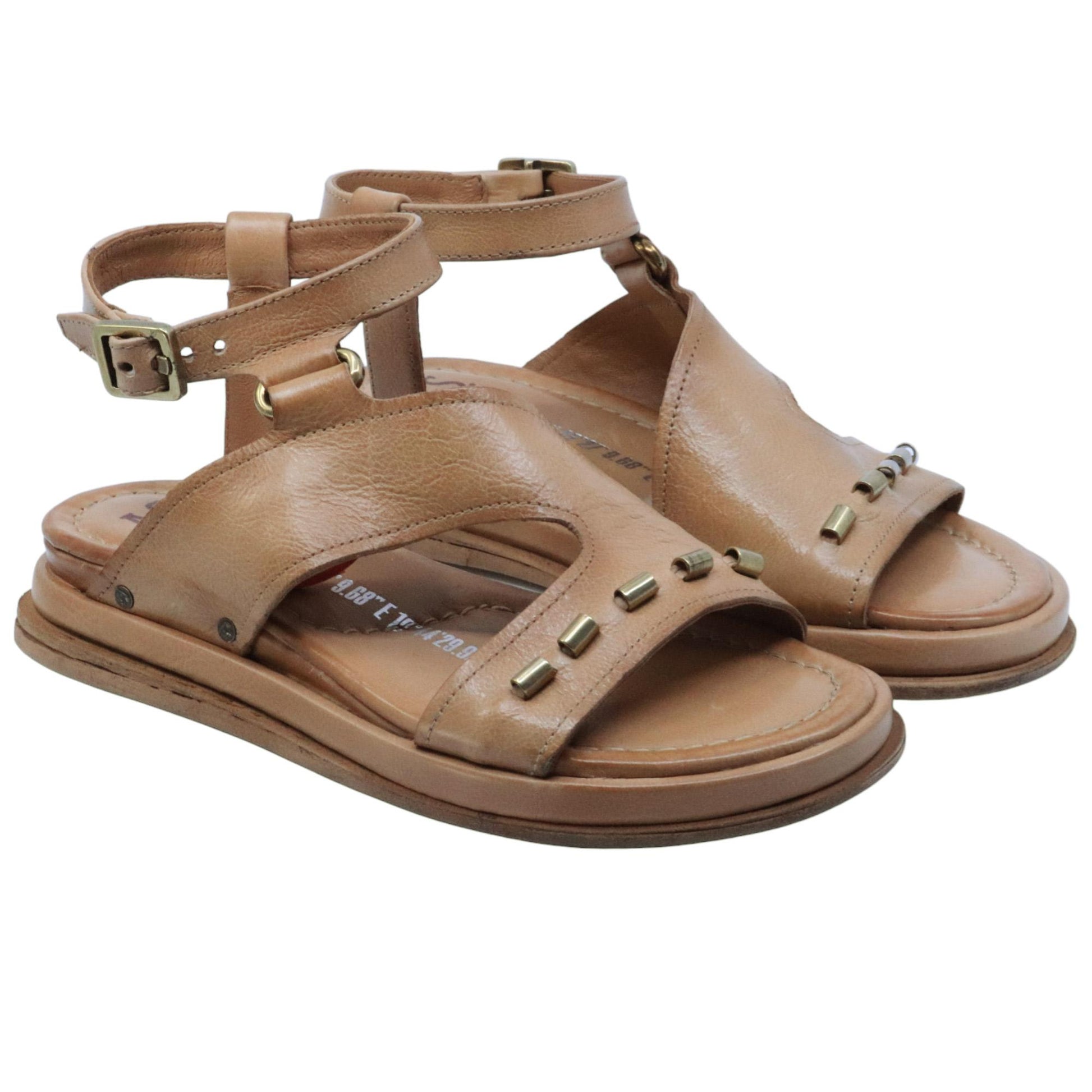 Sandalo donna AS98 B60016 in pelle cuoio 