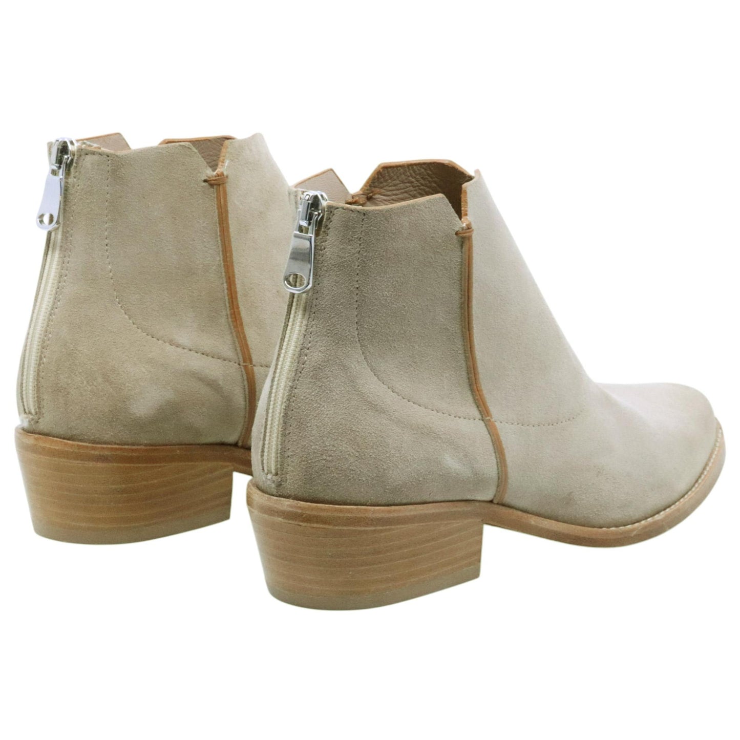 Stivaltto texano donna Curiositè 2717 in camoscio taupe e cuciture laterali 