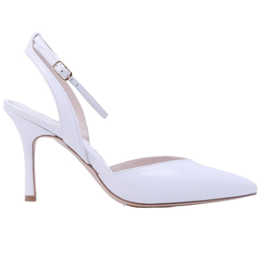 Slingback donna The Seller 909 pelle spazzolata bianco 