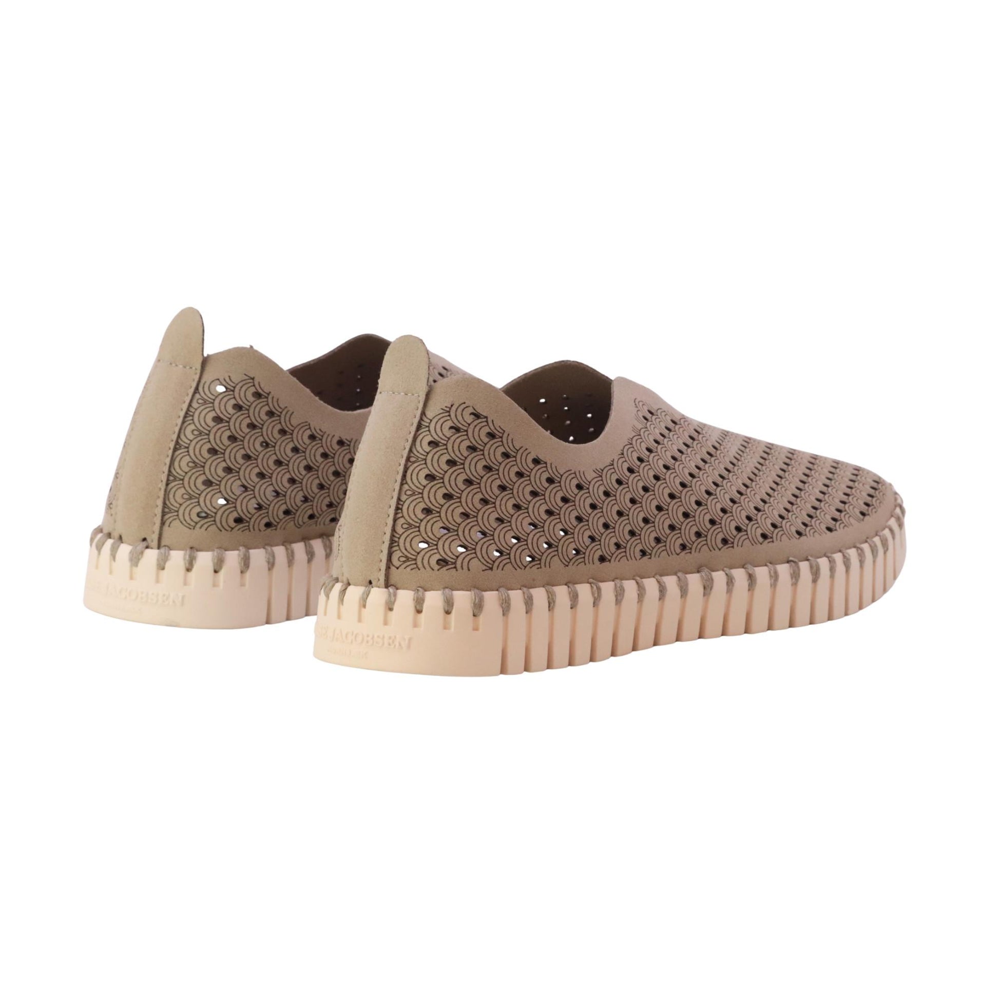 Ilse Jacobsen Tulip 3275 mocassino slip-on donna in microfibra riciclata pearled ivory traforata 