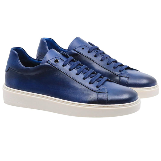 Sneaker uomo Corvari 2327 in pelle blu notte 