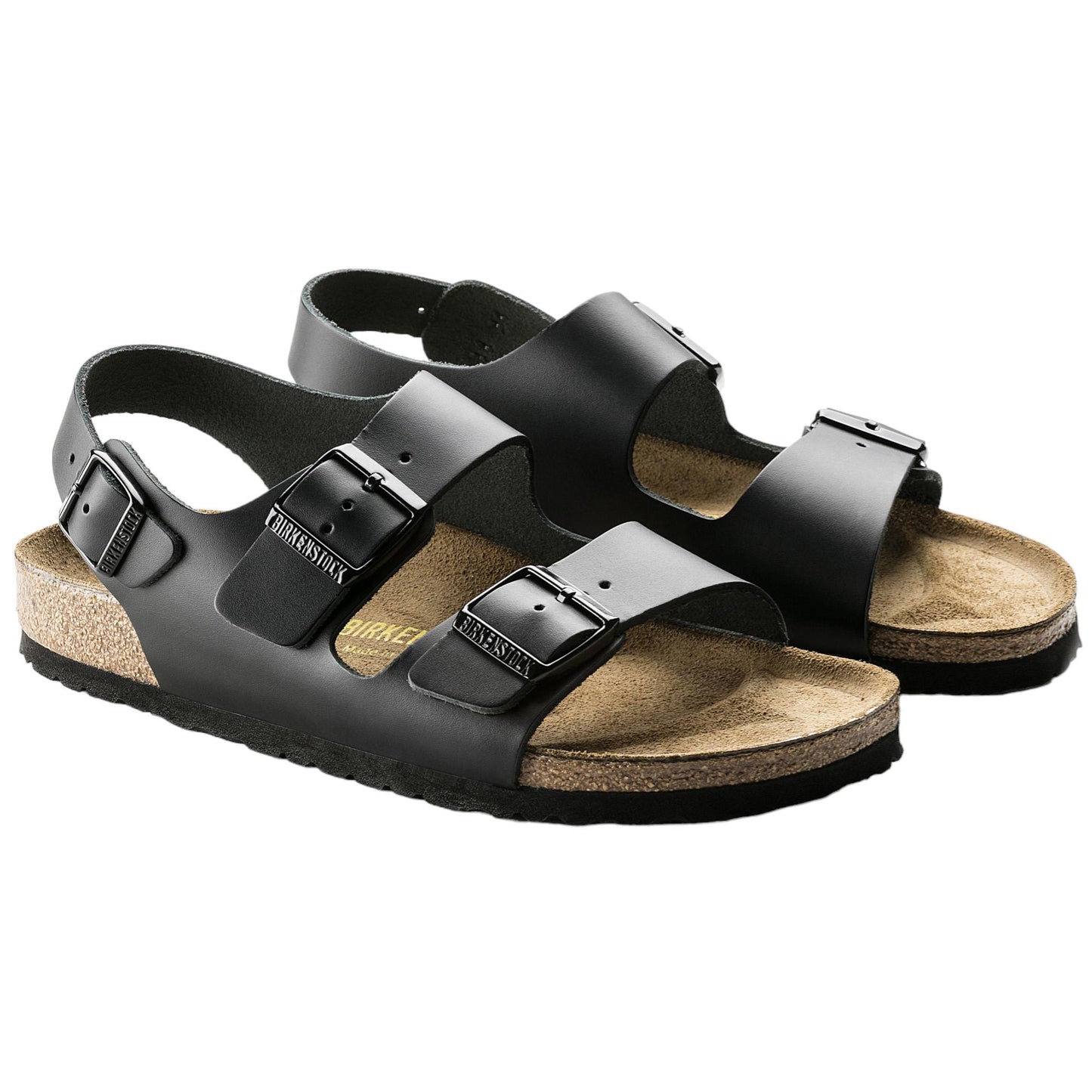 tripla fibbia in pelle nera MILANO-NATURLEA-BLKBLACK BIRKENSTOCK