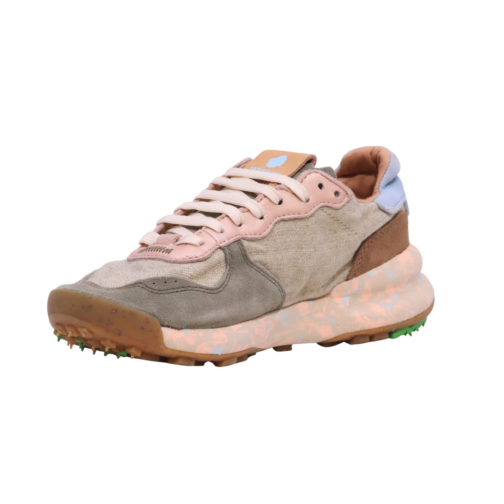 Satorisan Chacrona Linen Urbanite Green W sneaker donna in camoscio e tessuto 