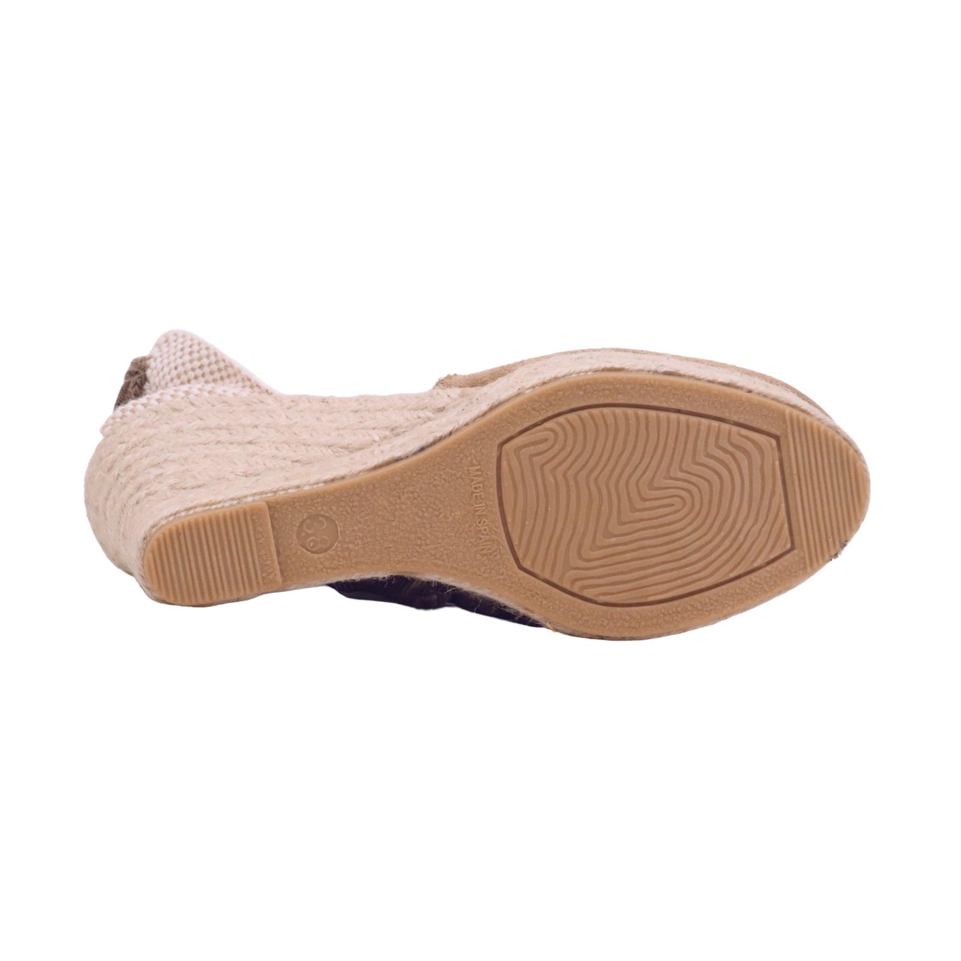 Lagoa Melilla espadrillas donna con zeppa in camoscio marrone 