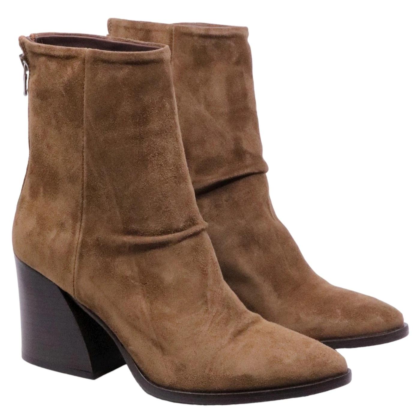 Stivaletto donna Curiositè 1636 in camoscio marrone 