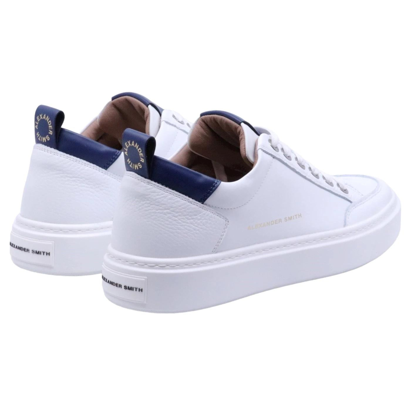 Sneaker uomo Alexander Smith Bond in pelle bianca e blu 