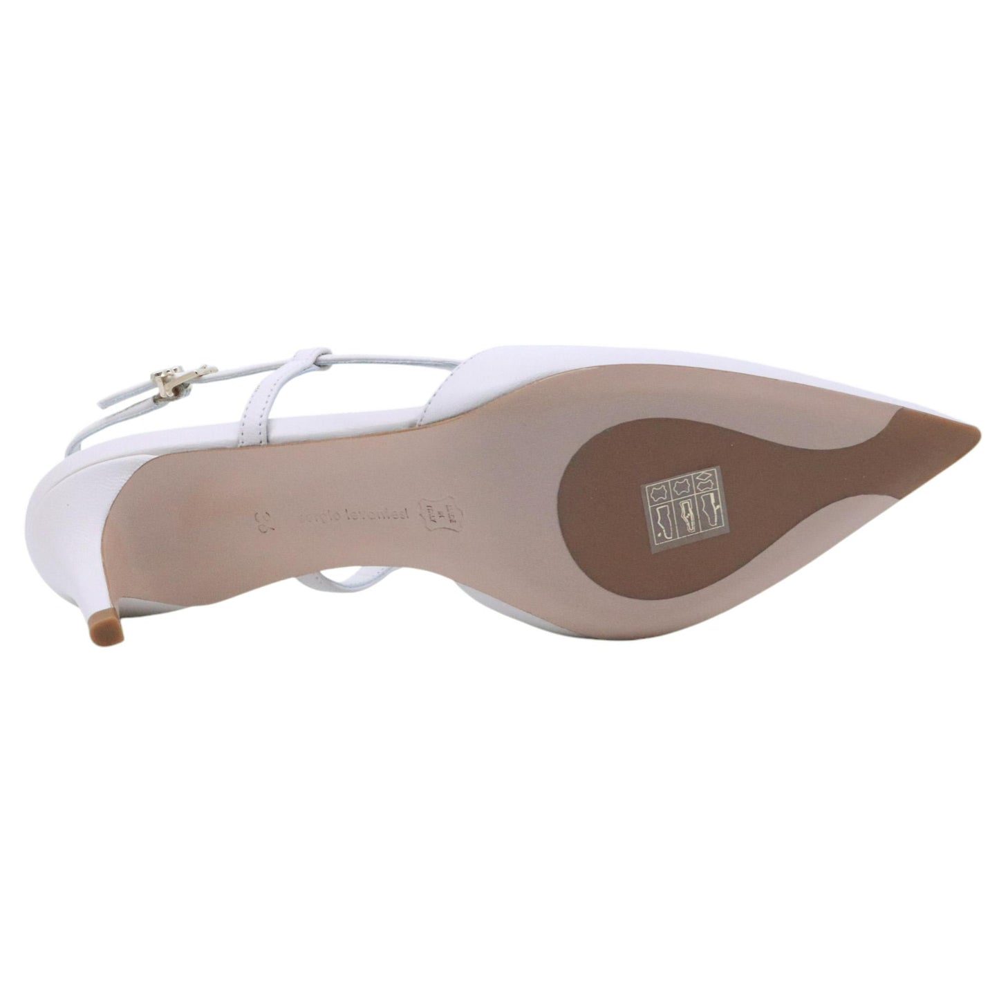 Slingback donna Sergio Levantesi Eva in pelle bianco avorio 