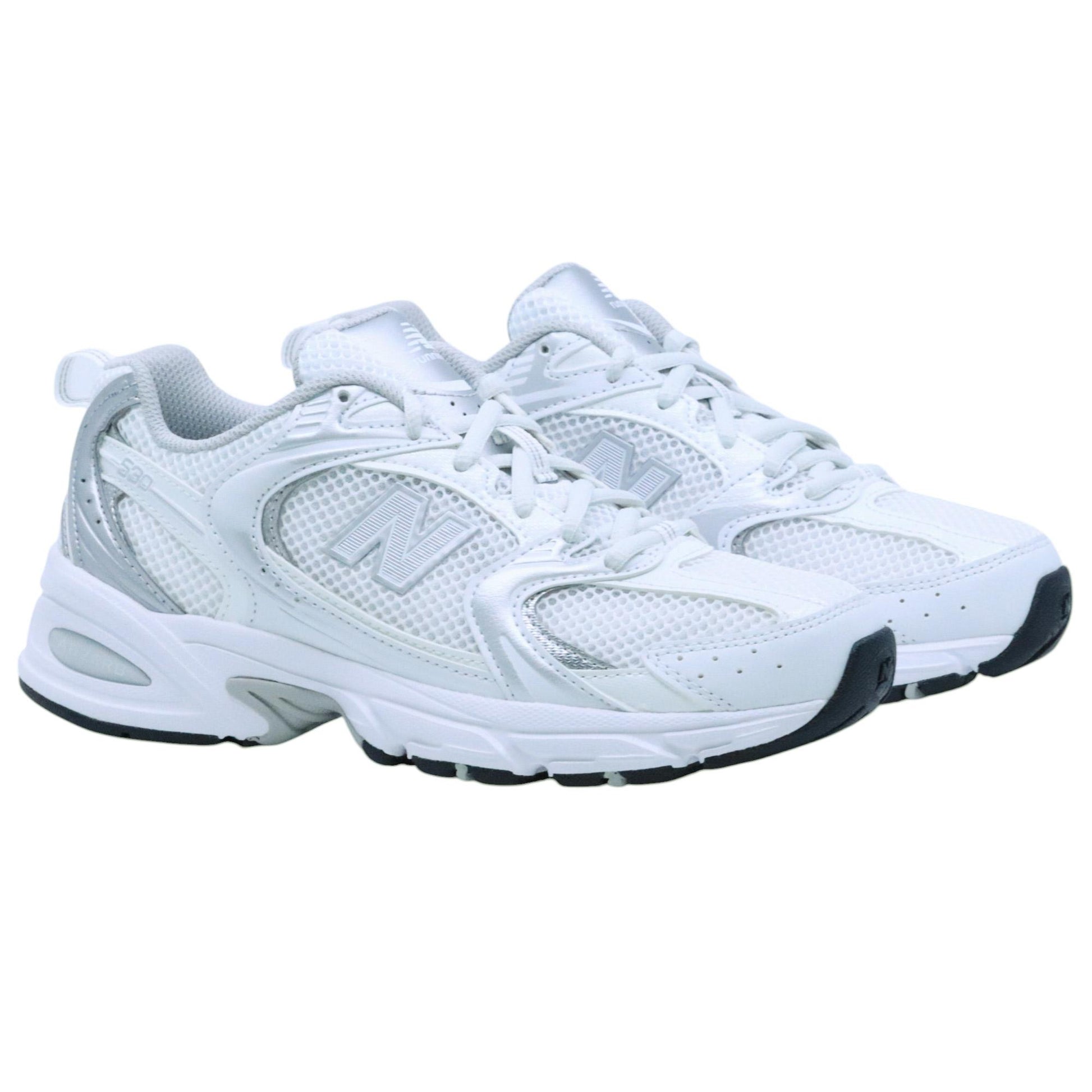 New Balance 530EMA sneaker donna in tessuto bianco con dettagli argento 