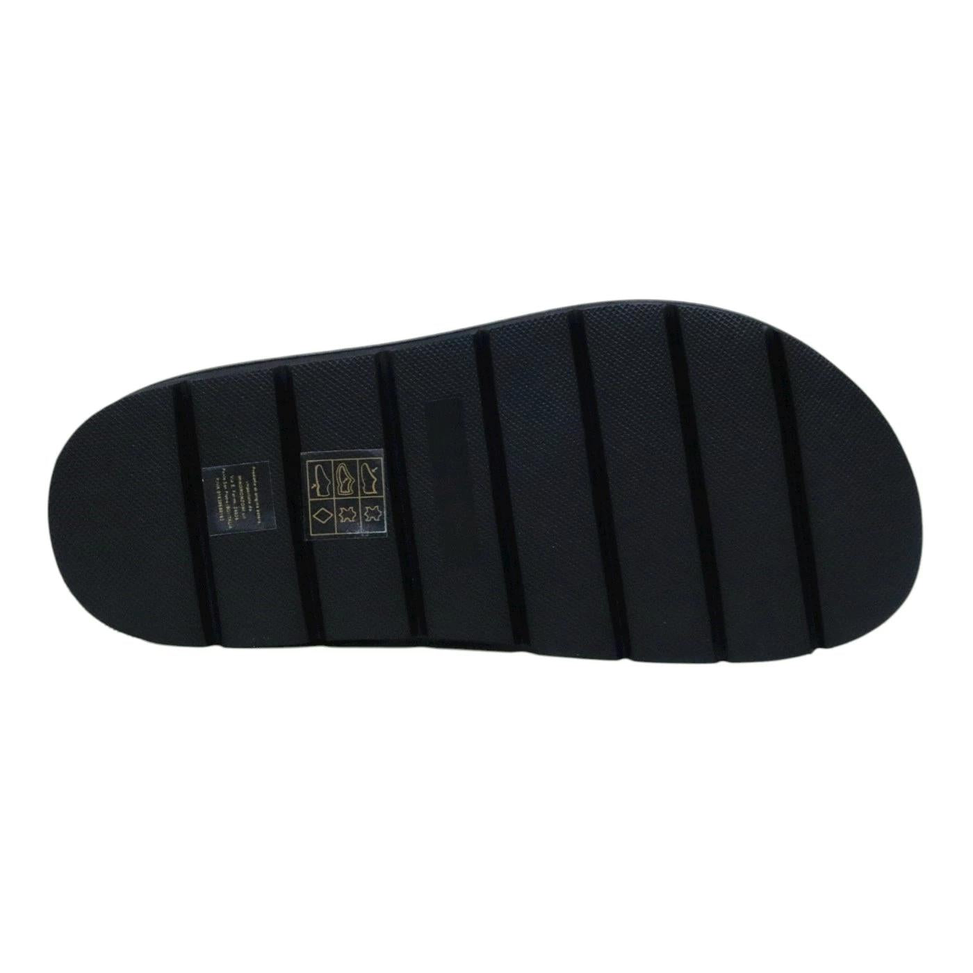 Sandalo donna Tosca Blu Summerlyn in pelle nera e cinta elastica in tessuto 