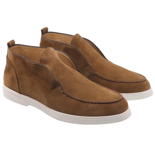 Sneaker uomo Rossano Bisconti in camoscio di colore marrone sigaro 
