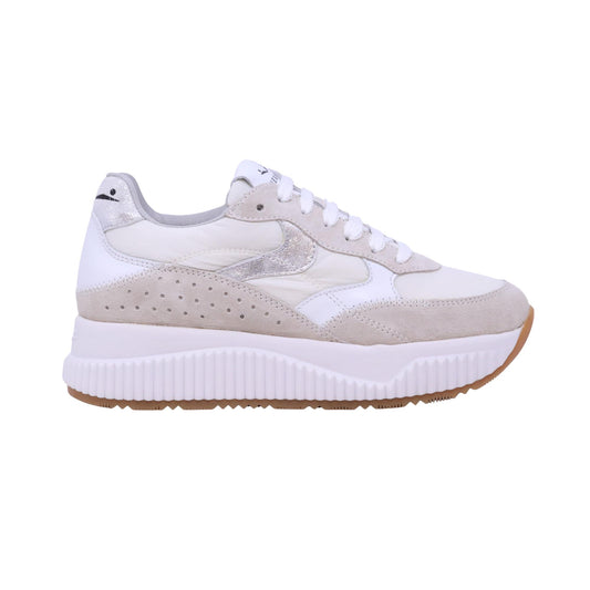 Voile Blanche Club01 Lana Ice White sneaker donna in camoscio e tessuto bianco 