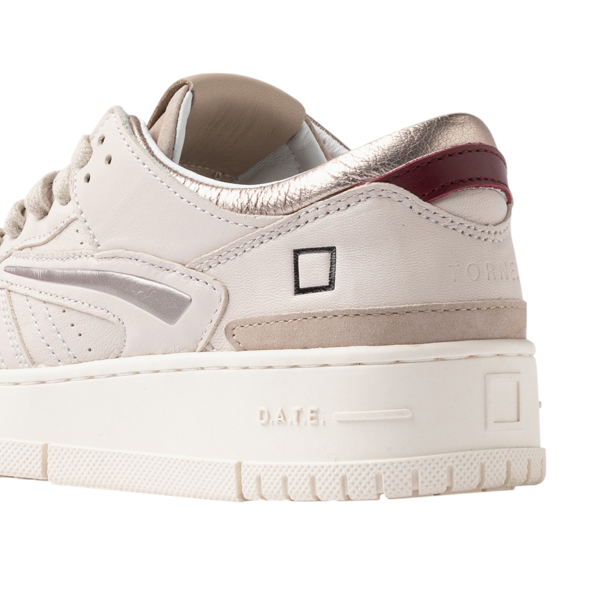 DATE Torneo Shiny Ivory TO SH IV sneaker donna in pelle color avorio 