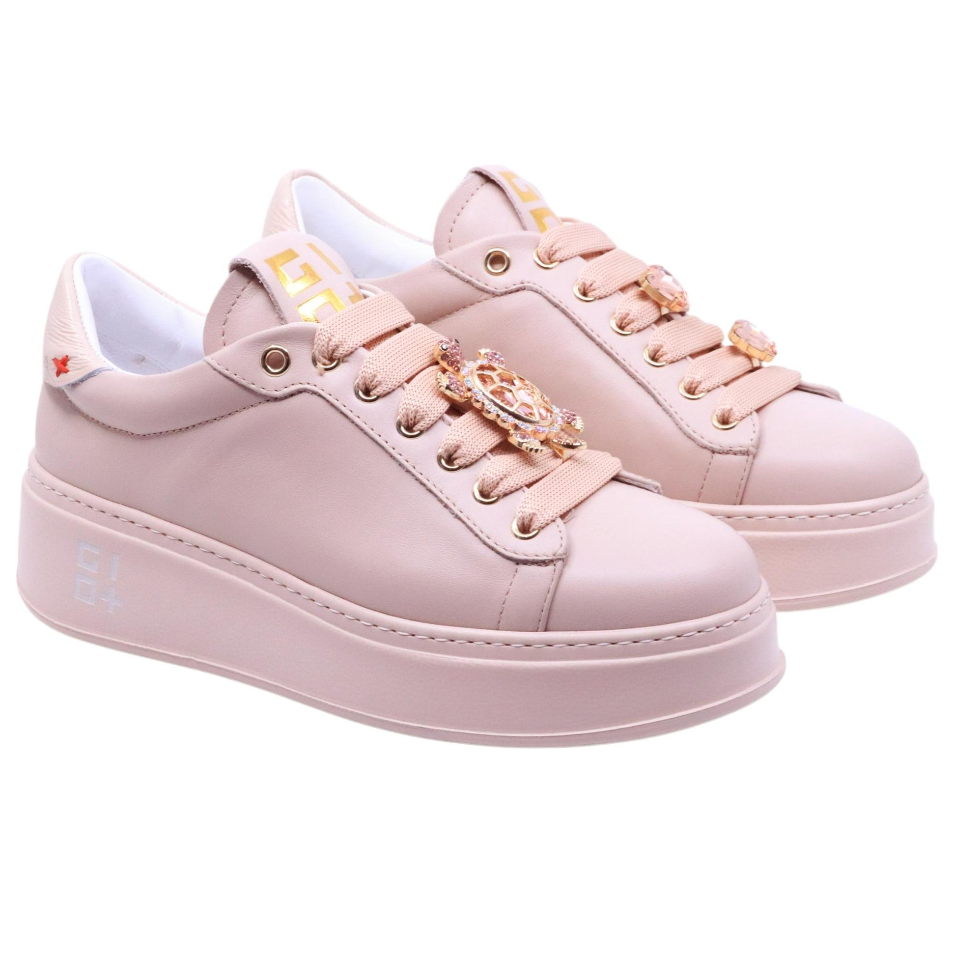 Sneaker donna Gio+ PIA322B in pelle nude rosa 