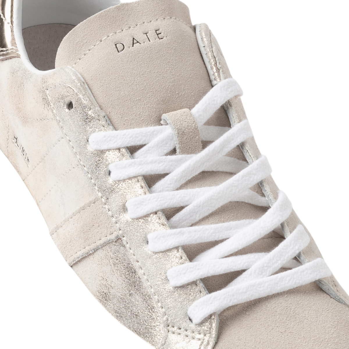 D.A.T.E. Hill Low Stardust Platinum HL-ST-PL sneaker donna in morbida pelle platino 