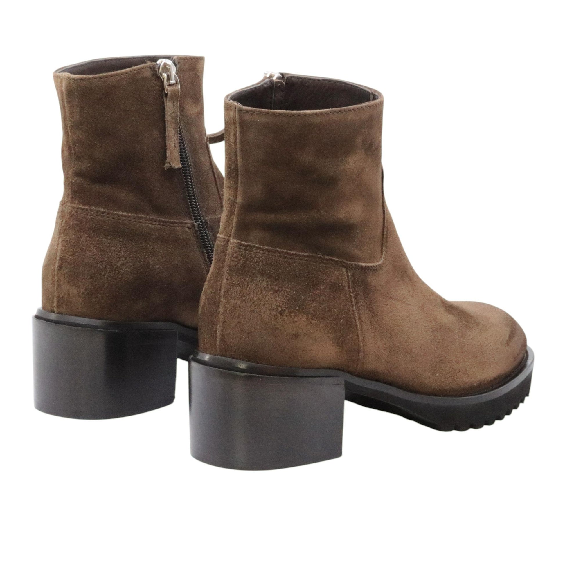 Triver Flight 676 02 stivaletto donna in camoscio marrone oliva 