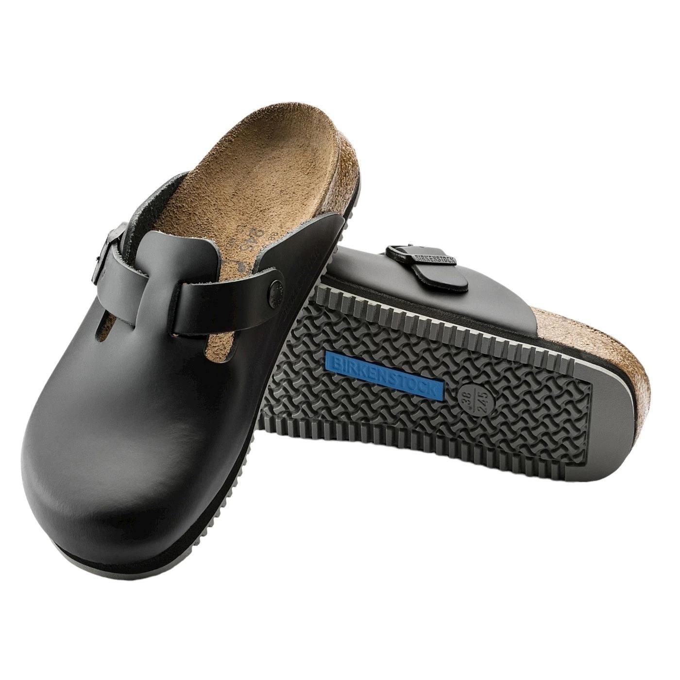 Birkenstock Boston unisex in pelle naturale di colore nero 