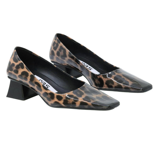 Ras 8279 decolleté donna in pelle stampa maculata 