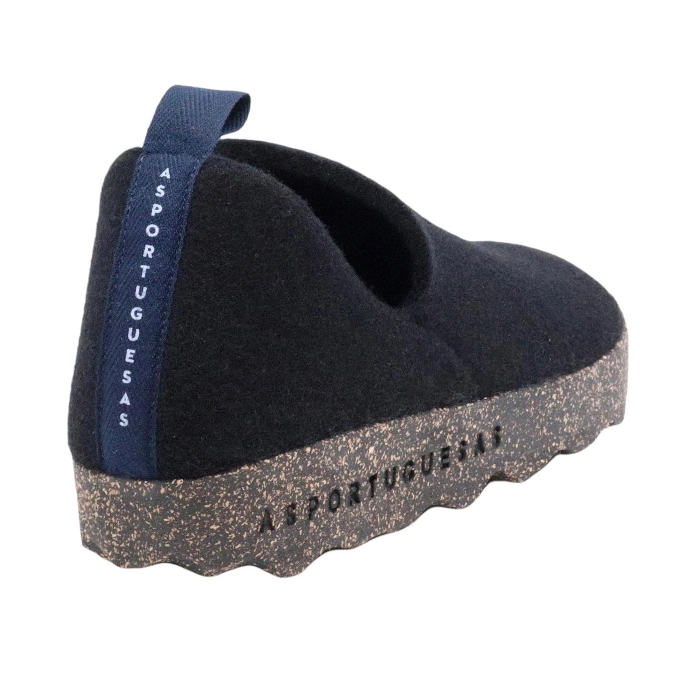Asportuguesas City scarpa in lana naturale nera, 