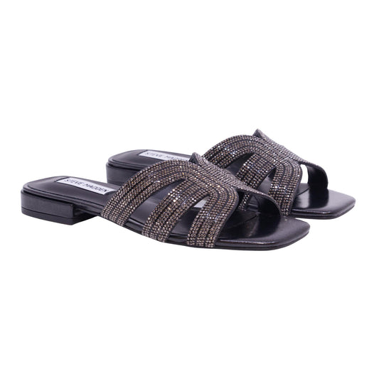 Steve Madden Sequel sandalo donna color nero con strass 