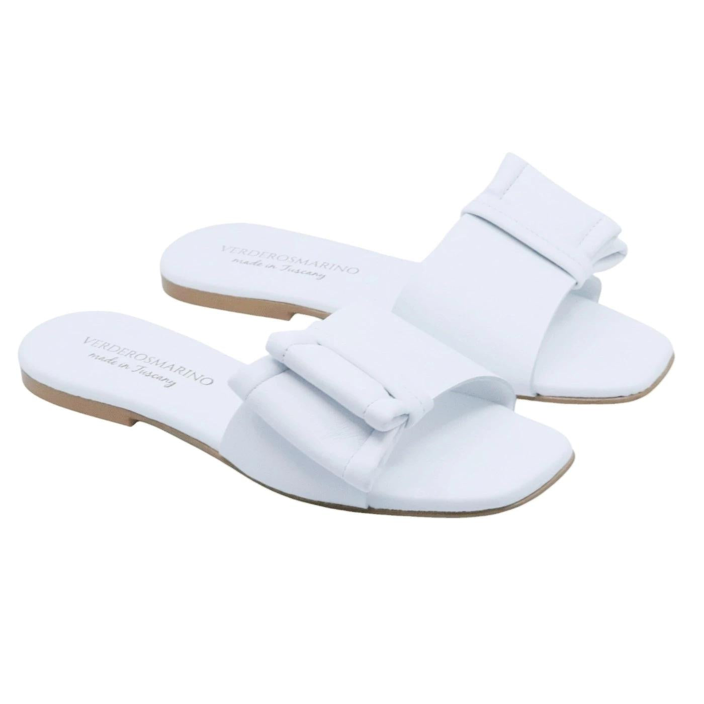 Verderosamarino 3893 ciabatta donna in pelle bianca 