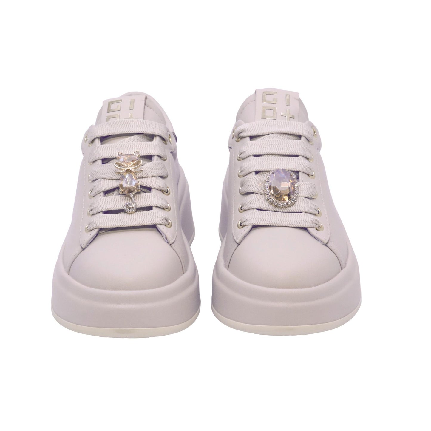 Gio+ Olivia 18A Combi Gatto sneaker donna in pelle color crema 
