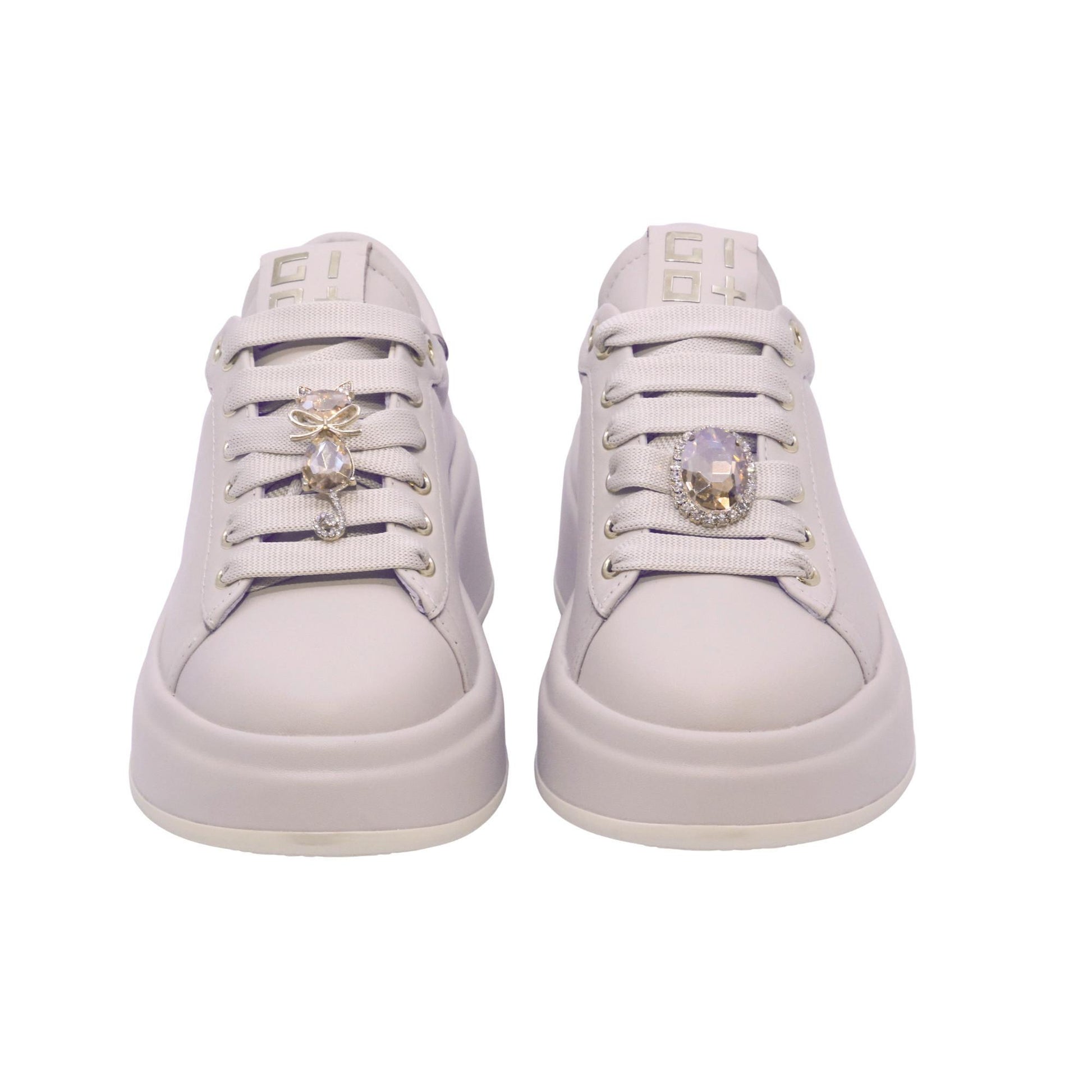 Gio+ Olivia 18A Combi Gatto sneaker donna in pelle color crema 
