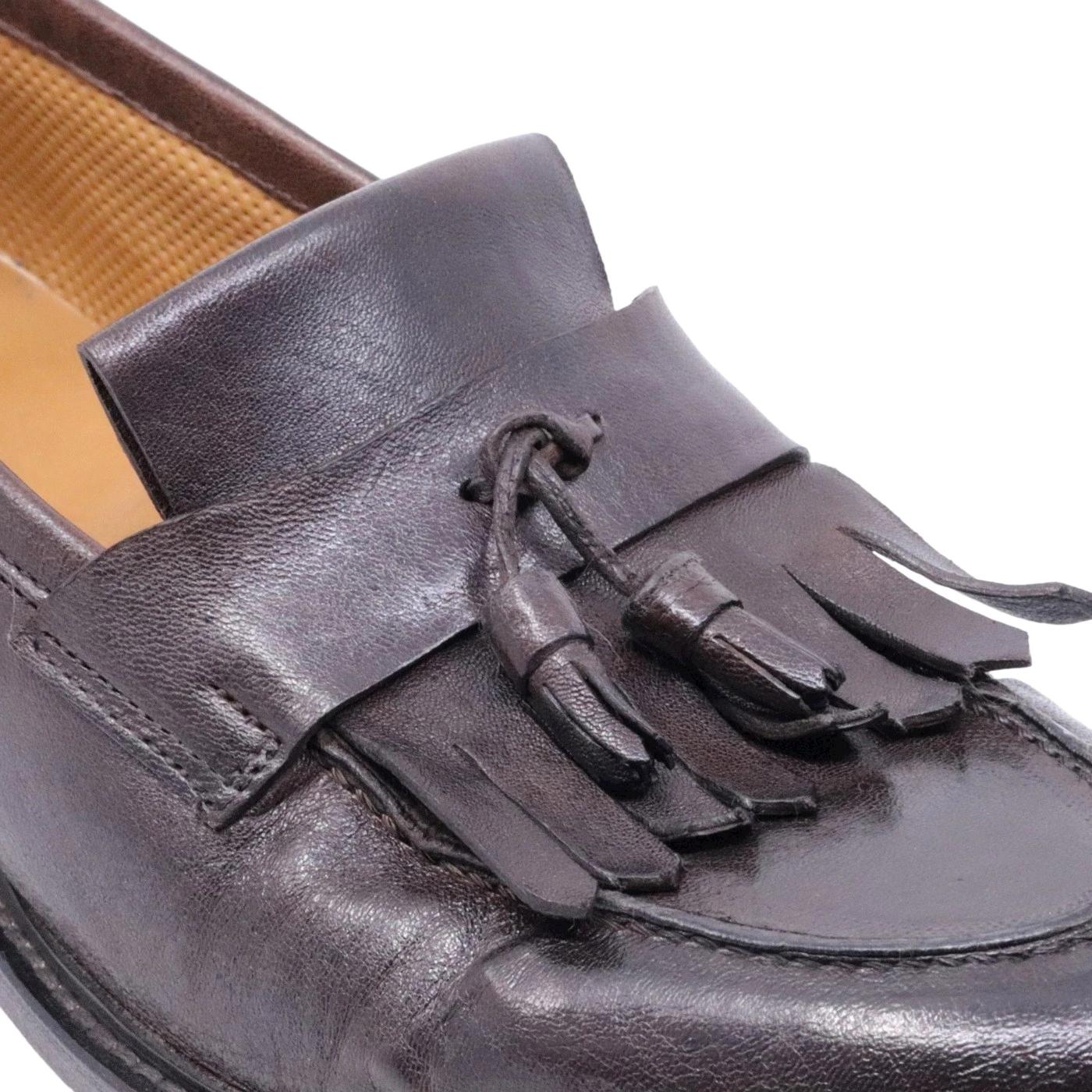 Mocassino uomo Crispiniano C02 in pelle nappata marrone 