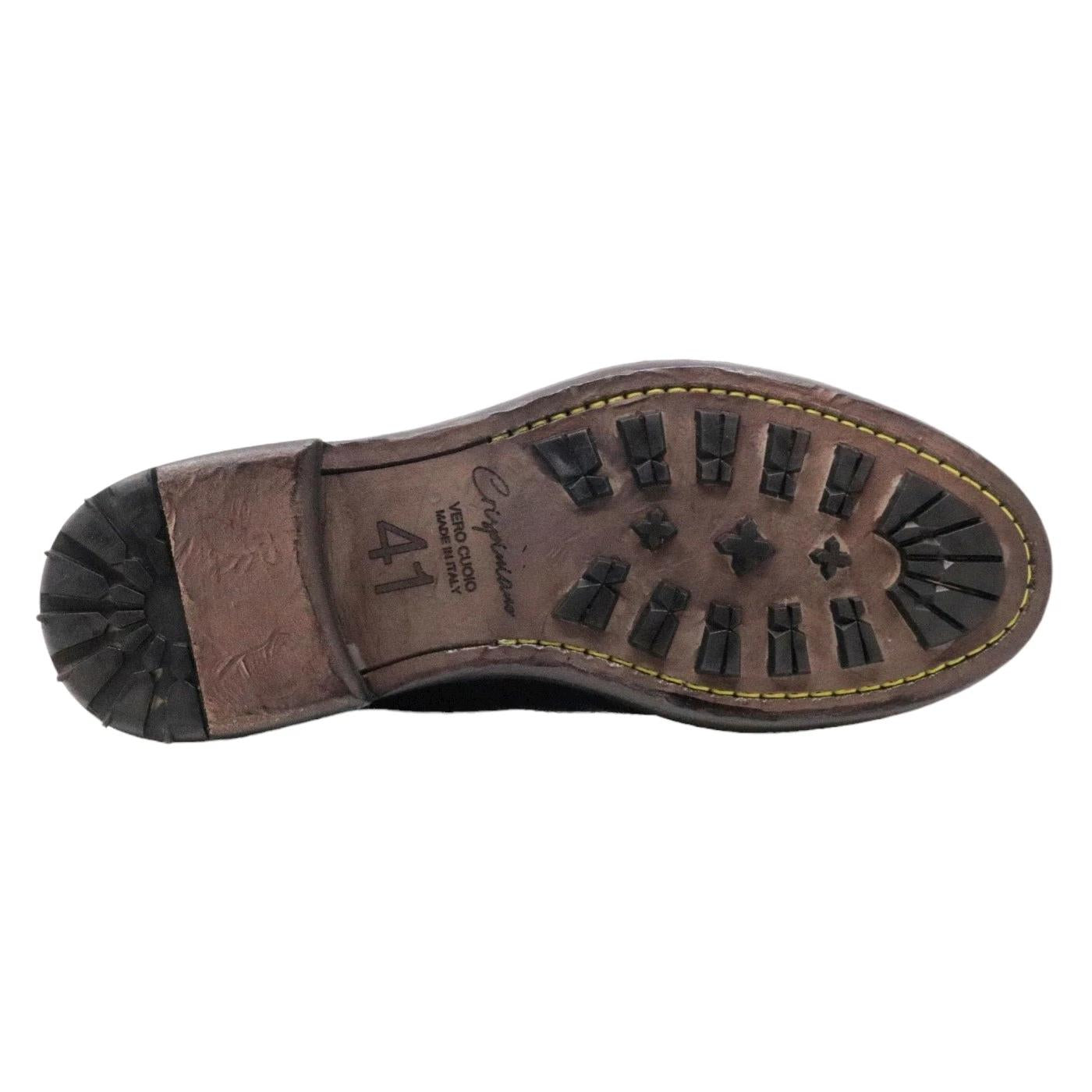 Stivaletto da uomo Crispiniano in pelle di colore marrone 