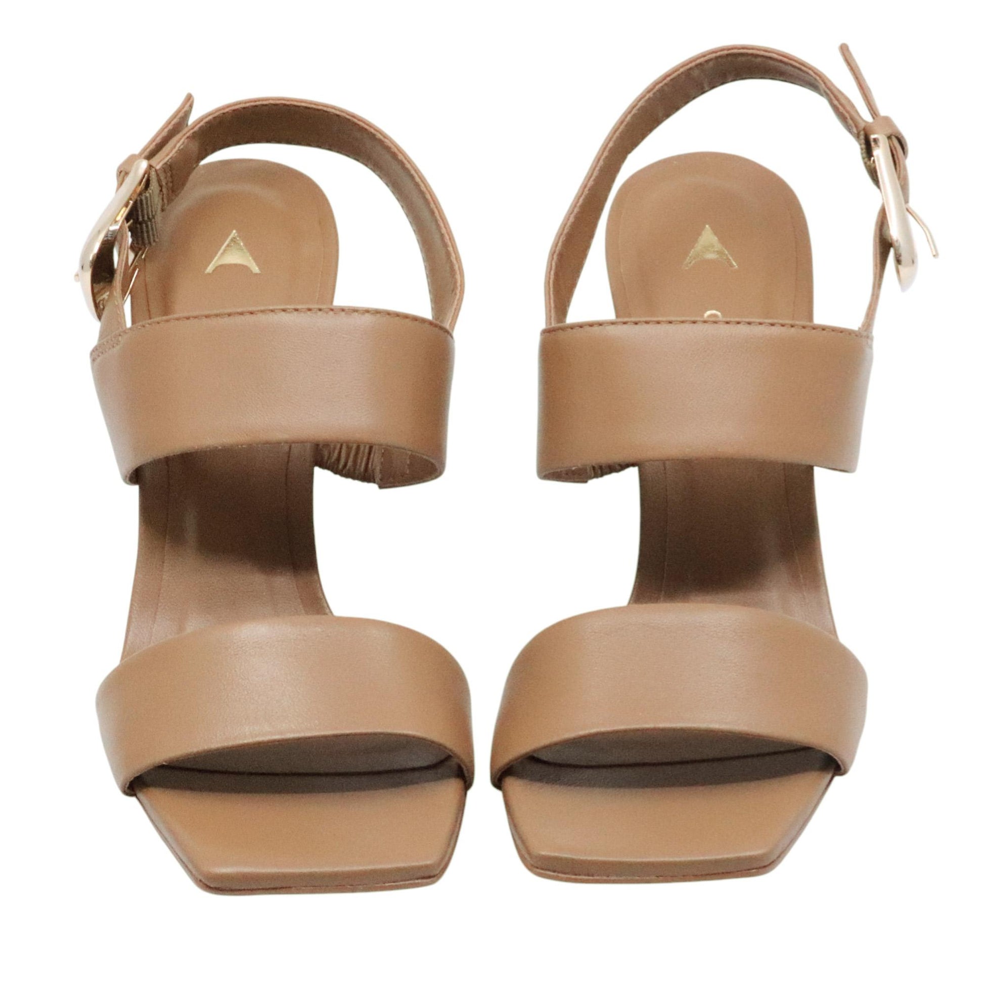 Sandalo con tacco donna Carrano 467034 in pelle marrone miele 