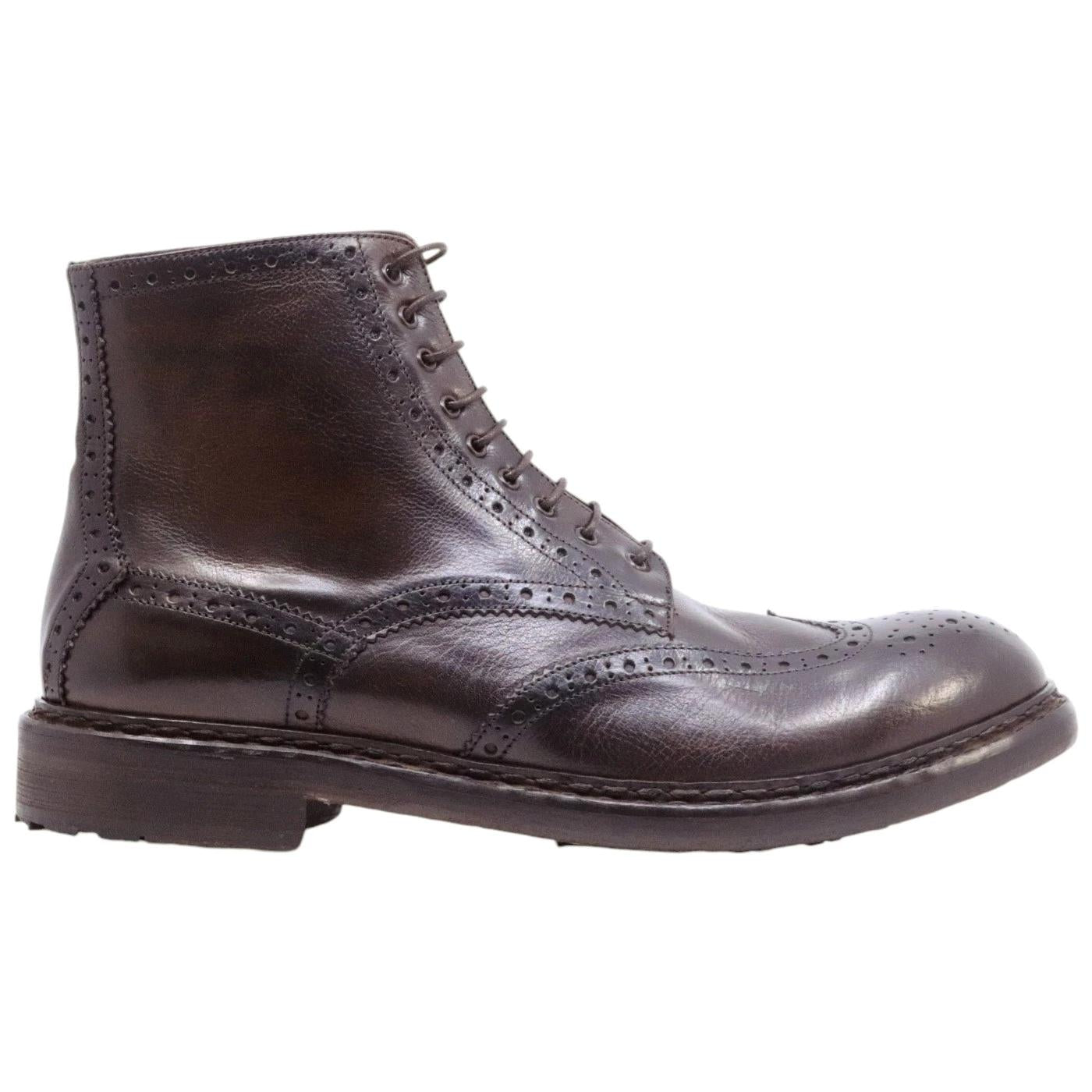 Crispiniano 482 stivaletto uomo in pelle marrone 