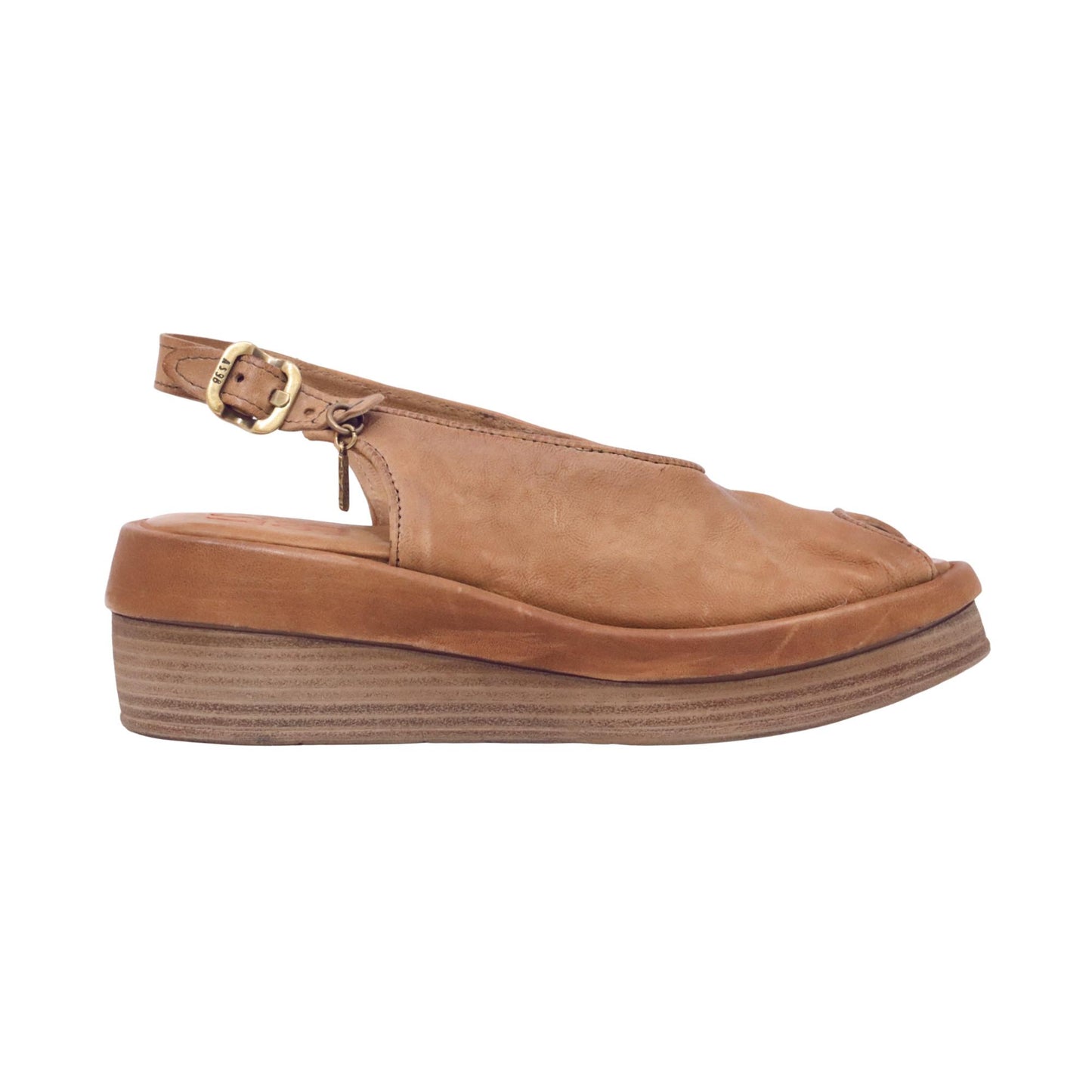 A.S.98 Sama C02011 sandalo donna in pelle tiger con zeppa 