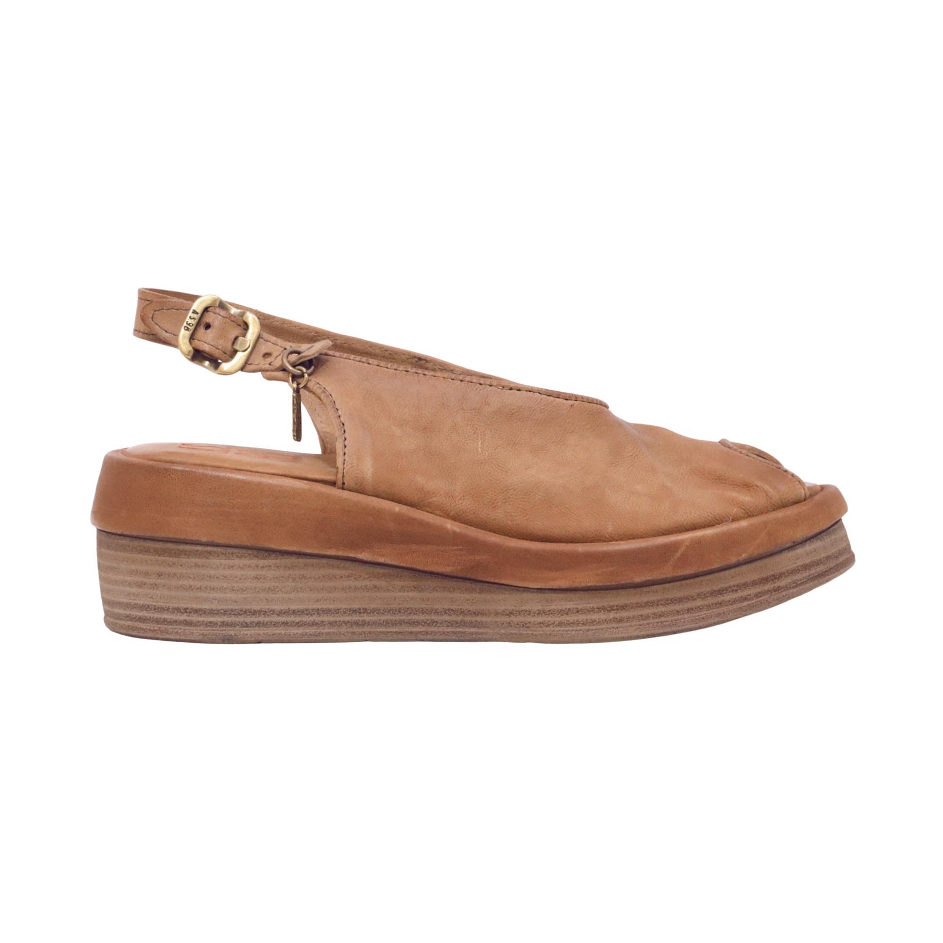 A.S.98 Sama C02011 sandalo donna in pelle tiger con zeppa 