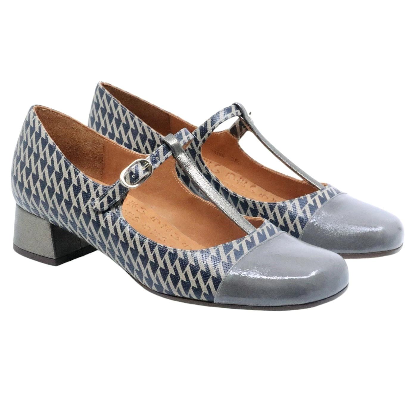 Scarpe mary jane Chie Mihara Revita45 in pelle grigio lucida 