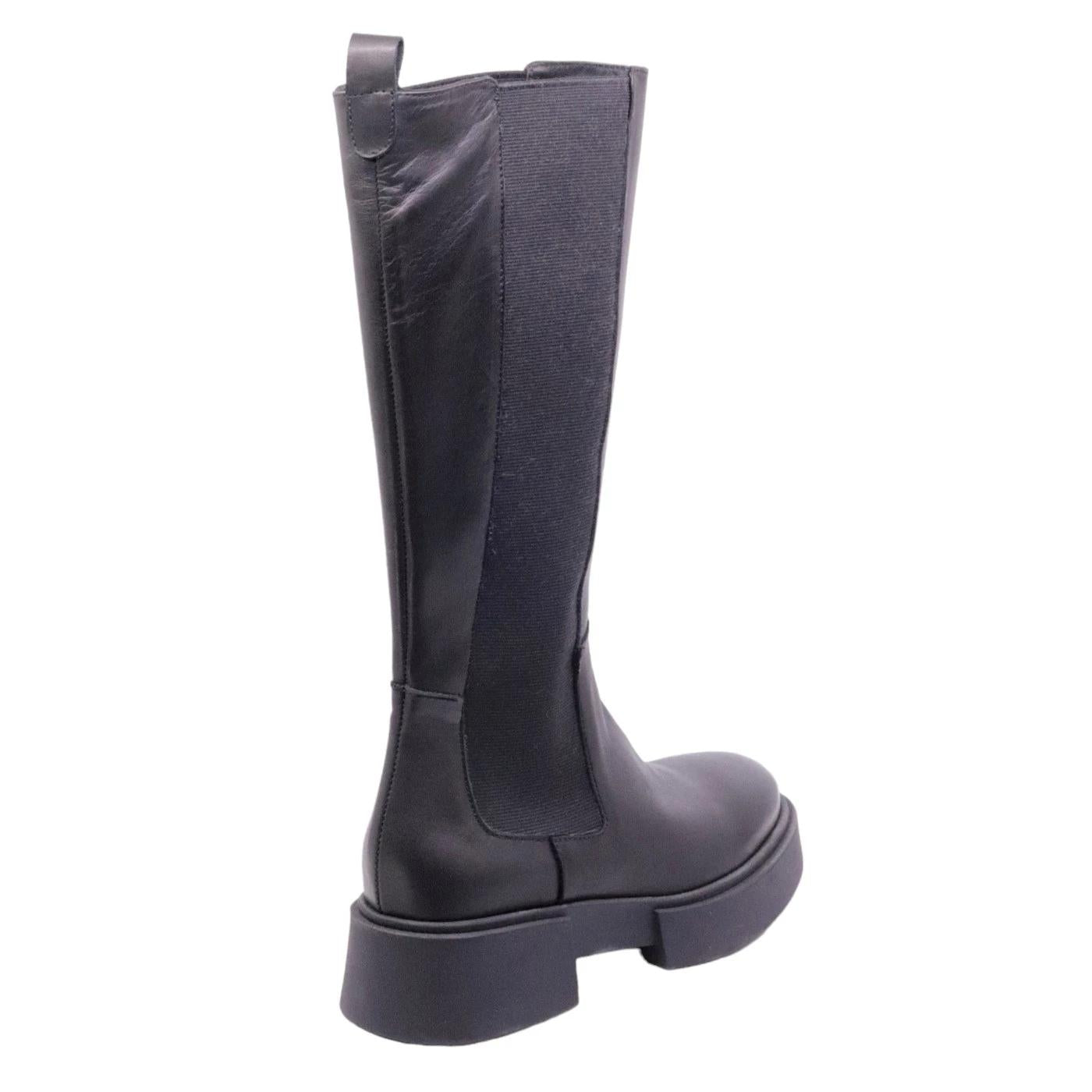 Stivale Chelsea boot donna Curiositè 2358 in pelle nera 