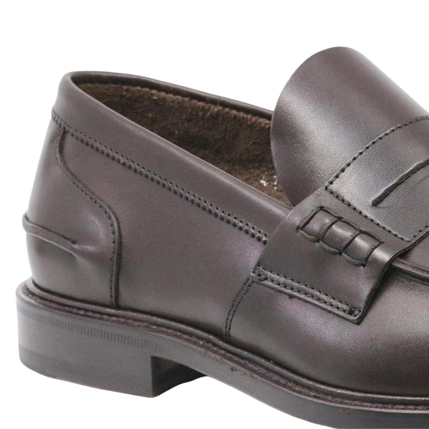 Douglas 784 Princess mocassino uomo in pelle marrone con suola in cuoio 