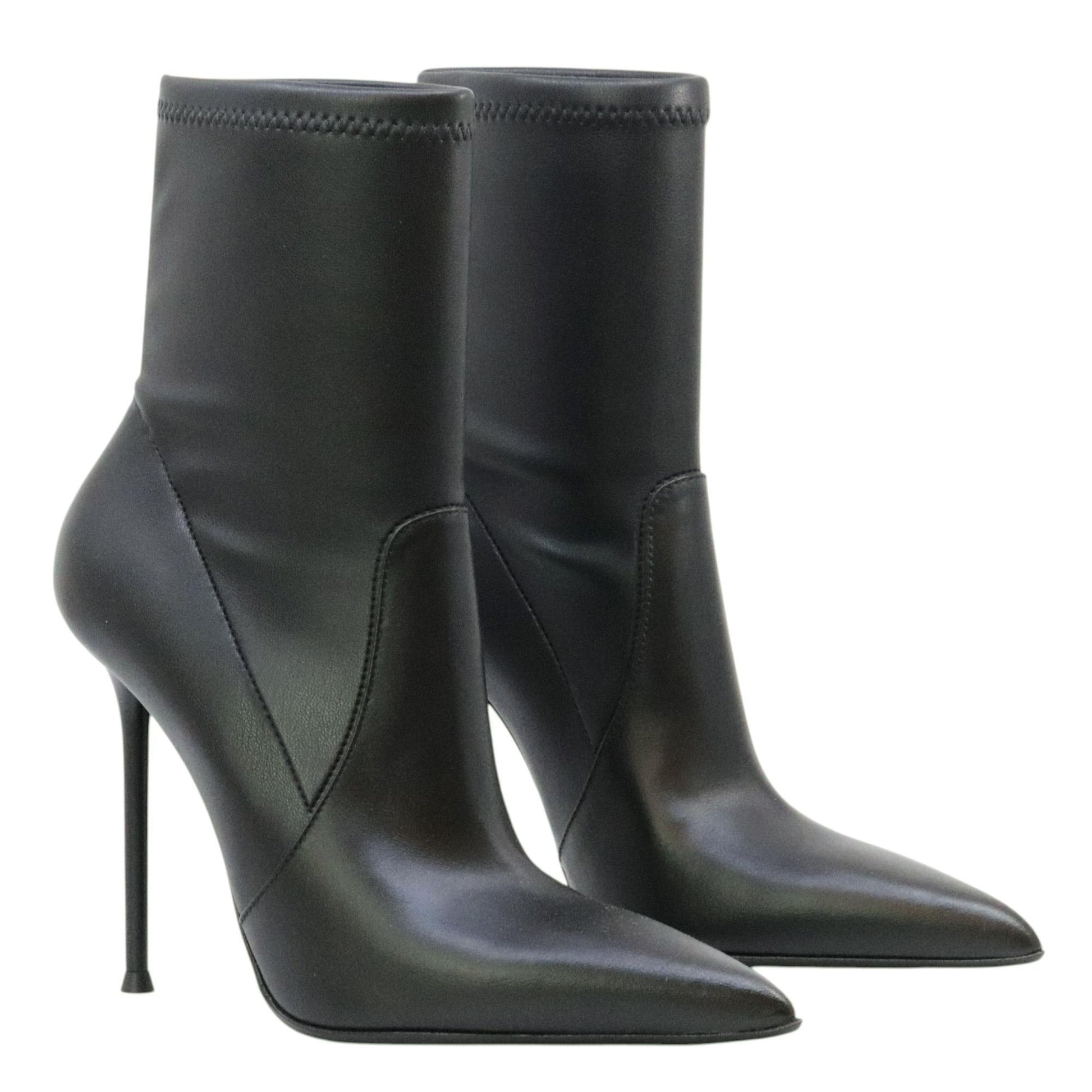 Sergio Levantesi Loretta56 tronchetto donna in pelle elasticizzata nera 