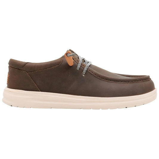 Hey Dude Wally Grip Craft sneaker uomo in pelle grigio e marrone 
