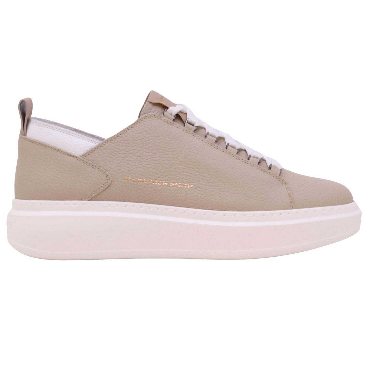 Alexander Smith Wembley Dark Ivory Deconstruct sneaker uomo in pelle beige destrutturata 