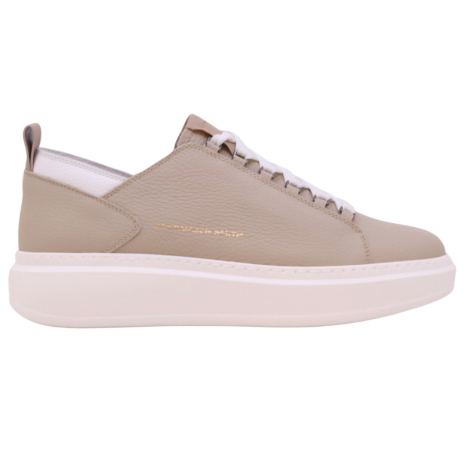 Alexander Smith Wembley Dark Ivory Deconstruct sneaker uomo in pelle beige destrutturata 