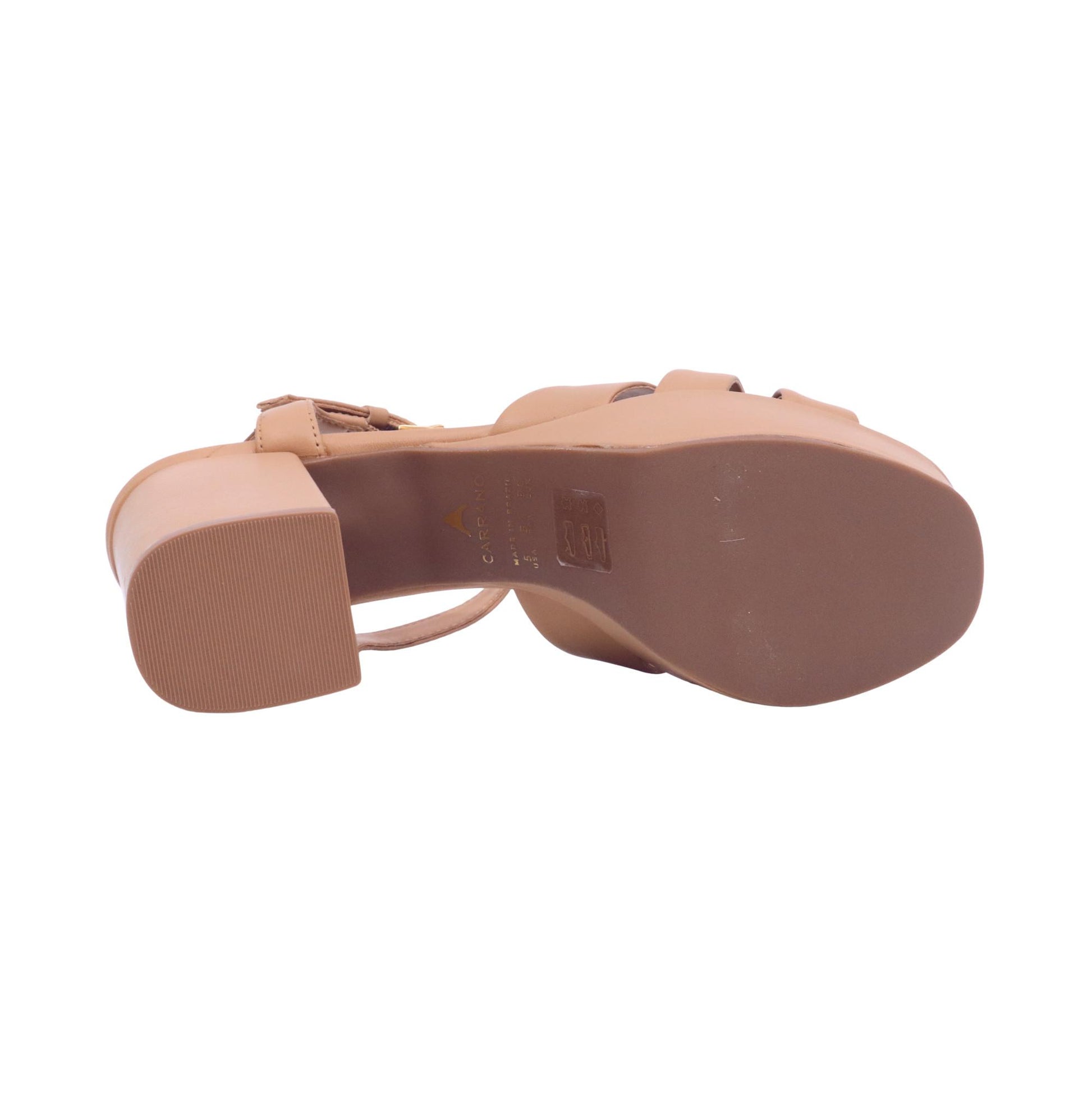 Carrano 148213 sandalo con tacco e plateau donna in pelle color cookie 
