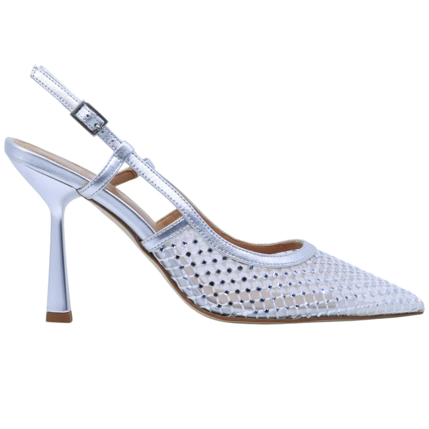Slingback donna Chantal 2514 in pelle argento 
