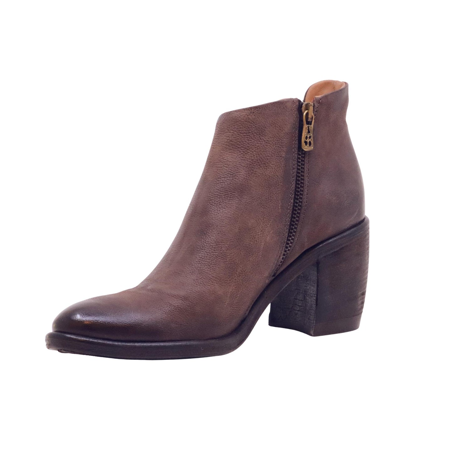 A.S.98 RITHM B82213 stivaletto donna in pelle ebano con zip 