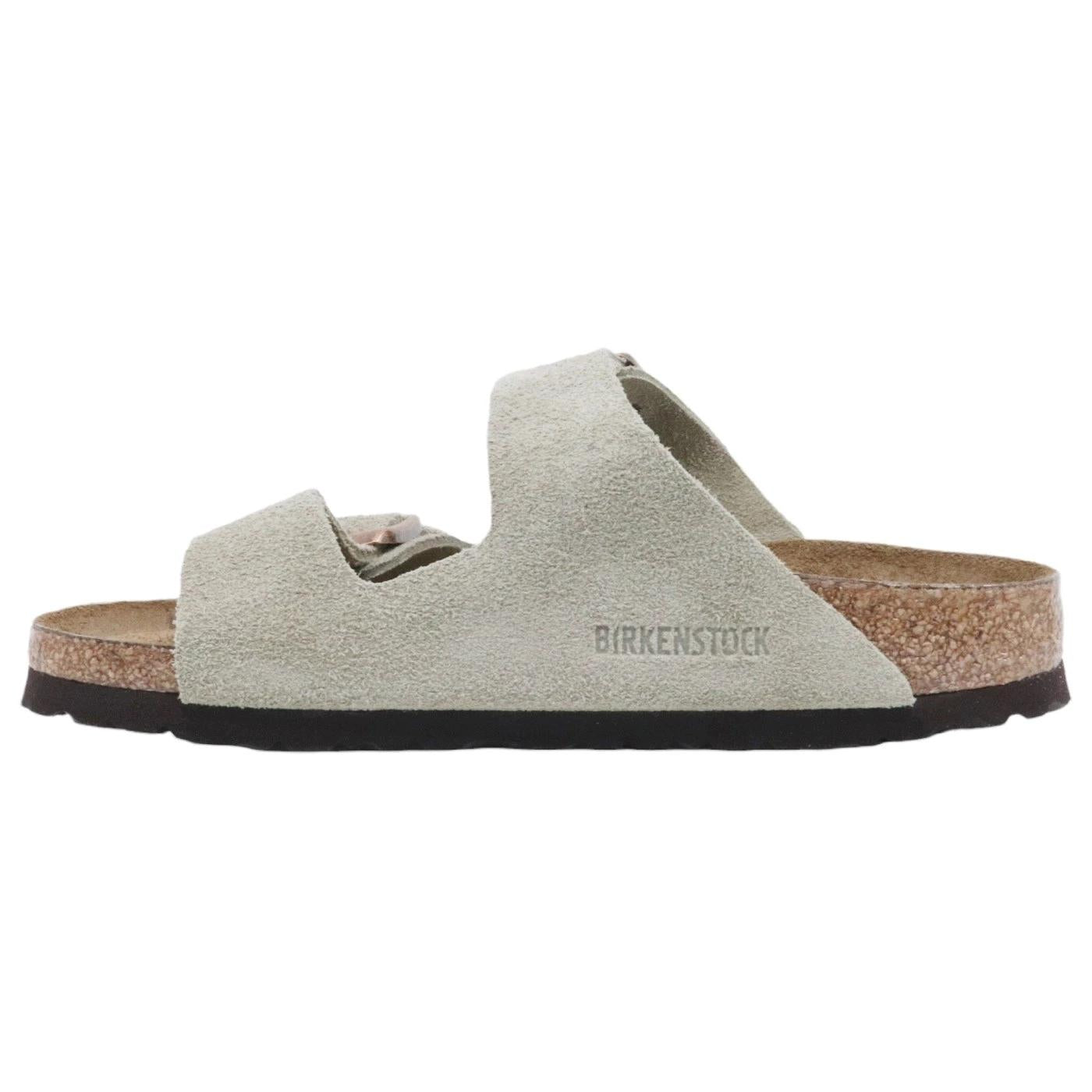 Birkenstock Arizona Suede Taupe sandalo doppia fibbia Narrow Fit 