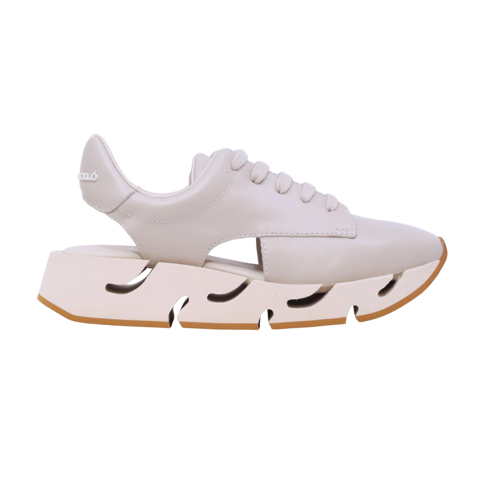 Paloma Barceló 30 5701 Pia sneaker donna in pelle off white aperta al tallone 