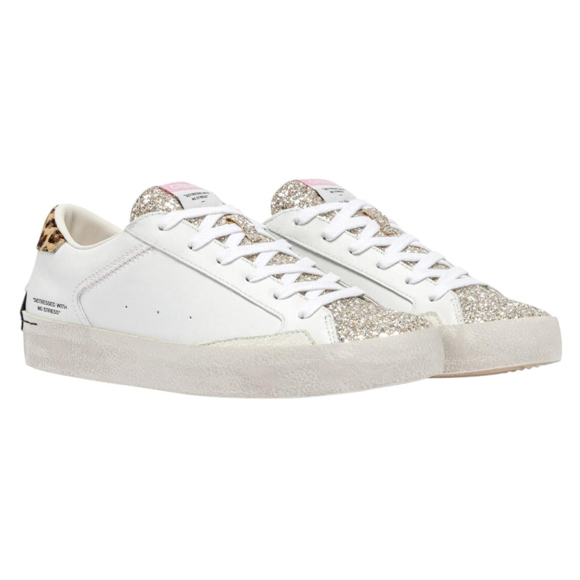 Sneaker donna Crime London Distressed 20007 in pelle bianca 