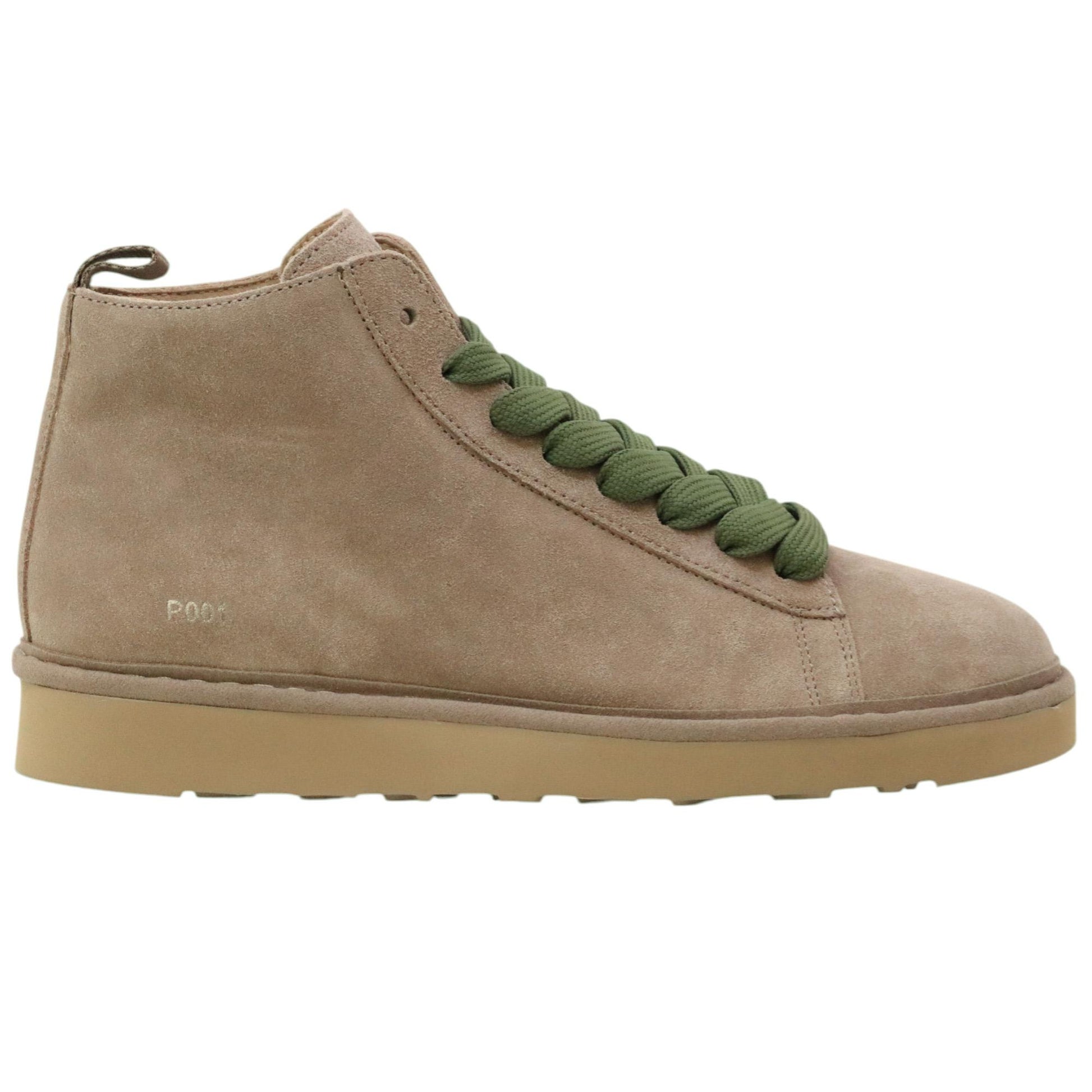 Panchic P001 polacchino uomo in suede nocciola e lacci verde oliva 